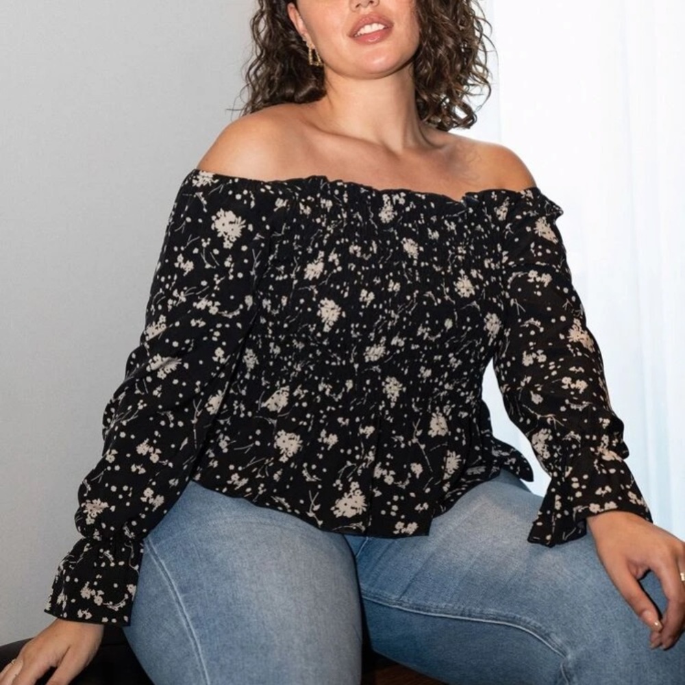 Floral Off-the-shoulder Peplum Blouse